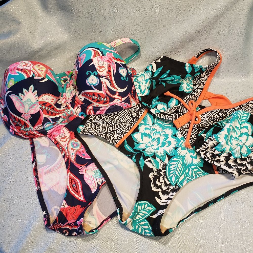 pack of 2 bikinis "Pour Moi UK" Havana Breeze and Sea Breeze 34E/10uk